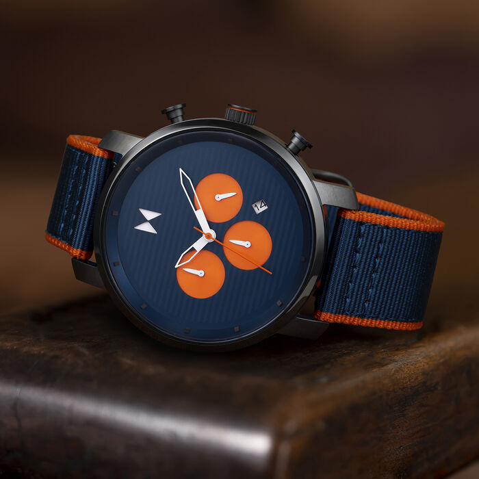 Men's Navy Prix Chronograph Watch, 45mm